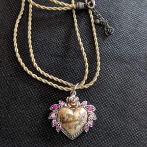 Vintage Engraved "Be My Valentine" Charm Necklace